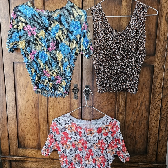Vintage 1990s Popcorn Stretch Shirts Lot Of 3 - Picture 8 of 12